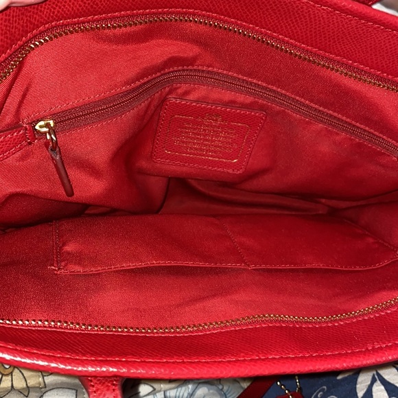 EUC- Electric Red Coach Tote - Picture 12 of 14